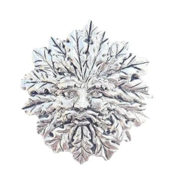 Green Man Handcrafted in Solid Pewter In UK Lapel Pin Badge 2
