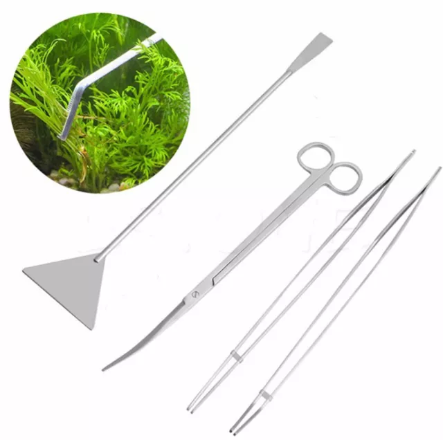 Aquarium Scissor Tweezers Spatula Tool  4 in 1 Aquatic Plants Aquascaping Tools