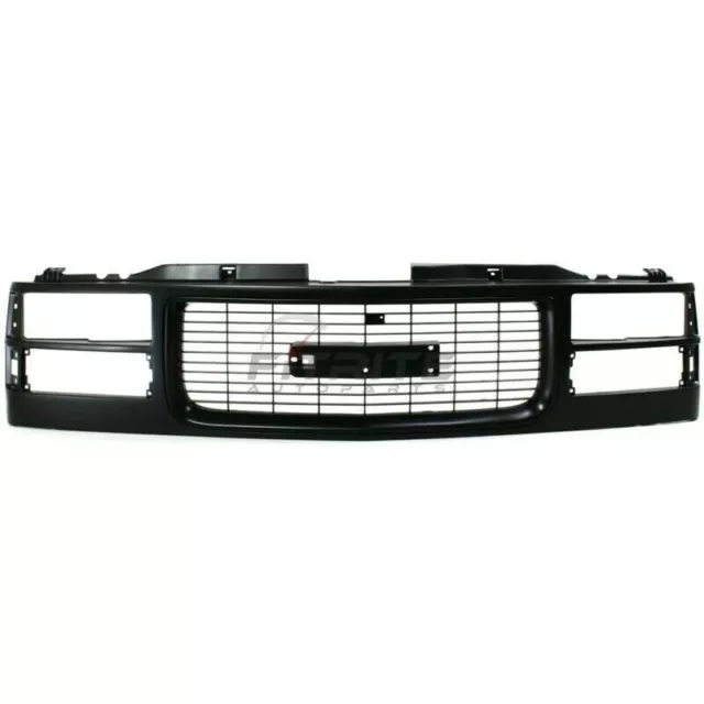 New Grille Black Shell & Insert Cross Bar Insert For 1994-2000 GMC C2500 C3500