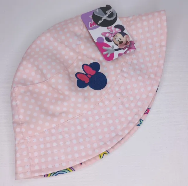 Disney Junior Minnie Mouse Toddler Girls' Pink Polka Dot Bucket Hat NWT