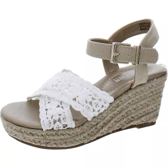 KENNETH COLE REACTION Girls Anastasia Jenny White Wedge Sandals Shoes ...