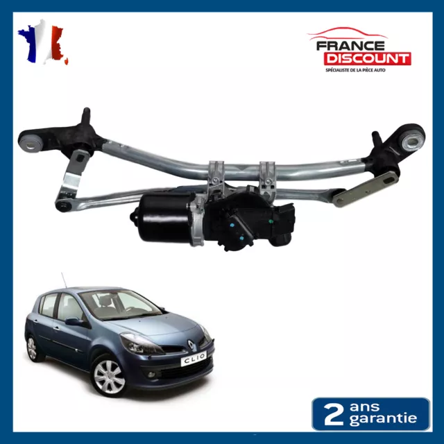 Moteur d'essuie glace avant complet pour Clio 3 (2005-2012) (tringlerie +  moteur) : : Auto et moto