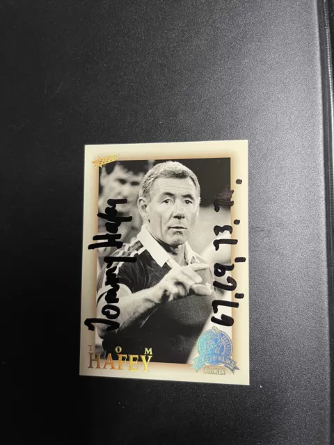 Signed AFL Hall Of Fame Tom Hafey  Card Richmond Tigers