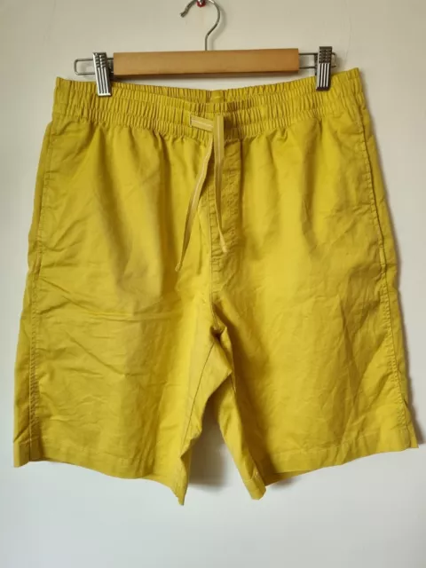 Nuovi pantaloncini da uomo Uniqlo misto cotone giallo aderente misura M 30-33 pollici