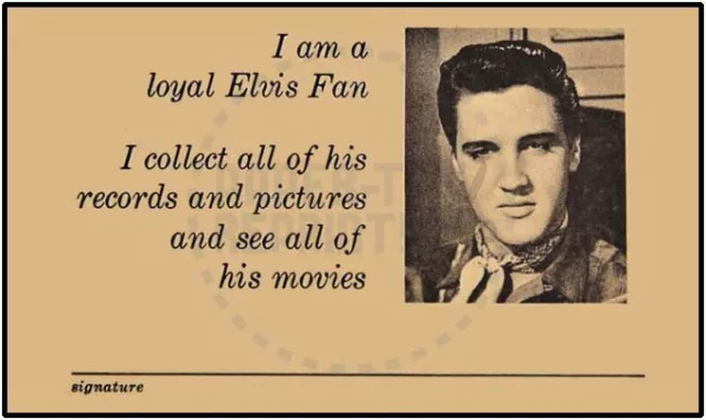 Elvis Presley Fan Club Membership Card - Brown - Vintage Reprint