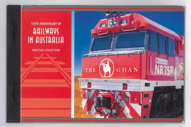 Australian Prestige Stamp Booklet - 150 Years Railways 20x50c Stamps MUH