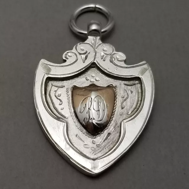 Vintage Solid Sterling Silver Fob Medal Pendant Hallmarked Chester 1924 9.4g