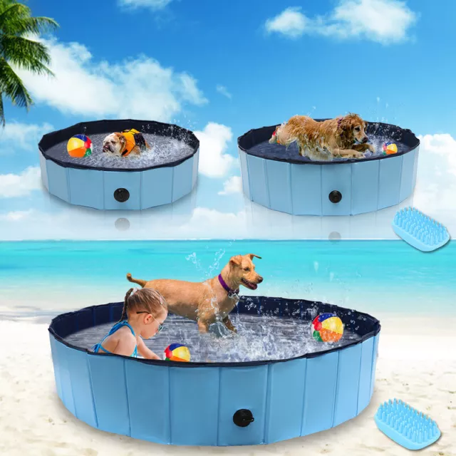 Hundepool Blau Wasserbecken Doggy Kinderpool Sommer Swimmingpool Planschbecken