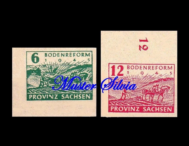 SBZ Mi. Nr. 85 - 86 Bodenreform Provinz Sachsen (I). 1945 Postfrisch