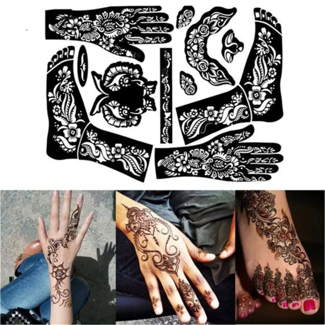 Unisex Art Tattoo Stickers Temporary DIY Tool India Henna Template Hand Body