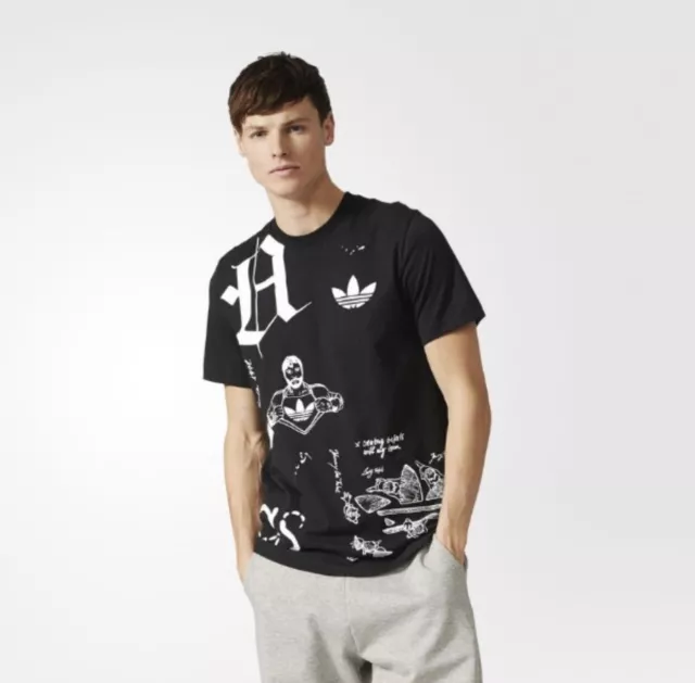 Neuf avec étiquette Adidas Originals Sketchbook Off Placement Trefoil T-shirt superstar ~ Hommes taille L 3