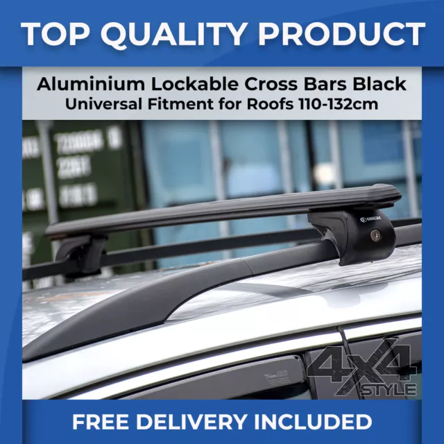 For Land Rover Discovery Sport 5D 15> Black Aluminium Universal Roof Cross Bars