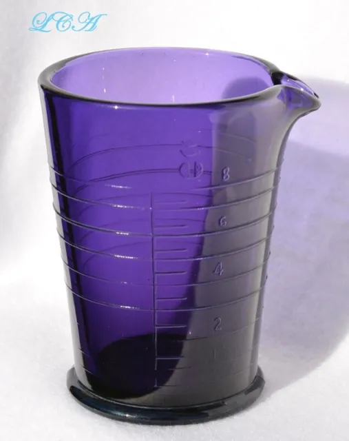 Beautiful ANTIQUE LARGE purple KODAK photo chemical GLASS beaker PHOTOGRAPIC USE