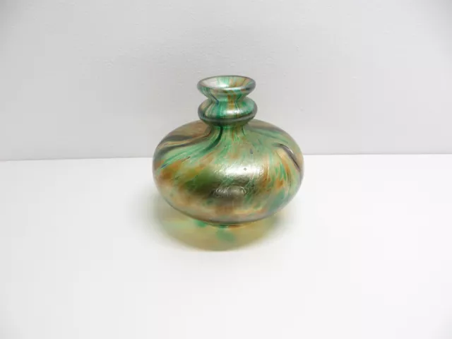 Vase Glas Irisierend signiert Glasvase Jugendstil ?