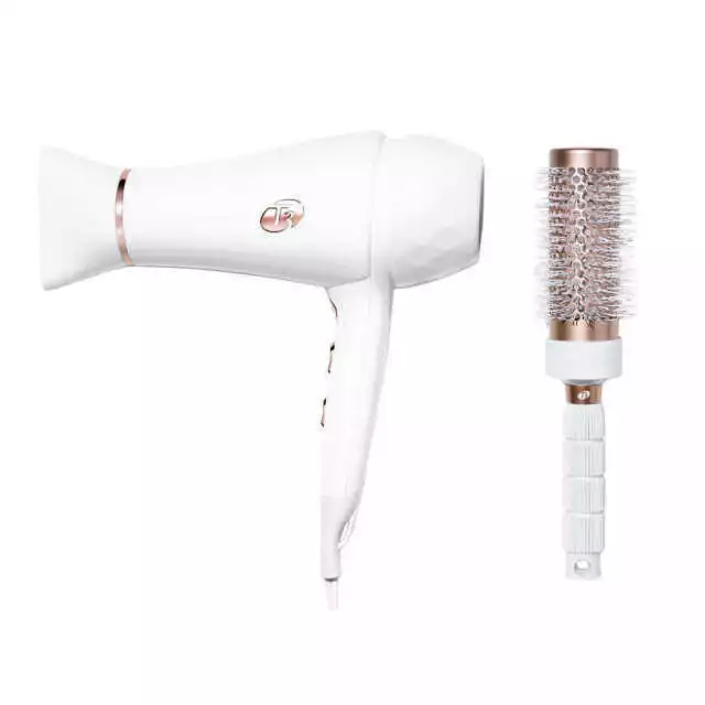 T3 FEATHERWEIGHT LUXE 2i Professional hair dryer With Brush Gold Trim - White