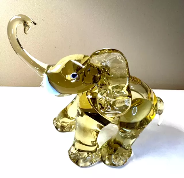 Barovier & Toso Murano Venetian Italian HandBlown Elephant Amber 1930-1950 READ!