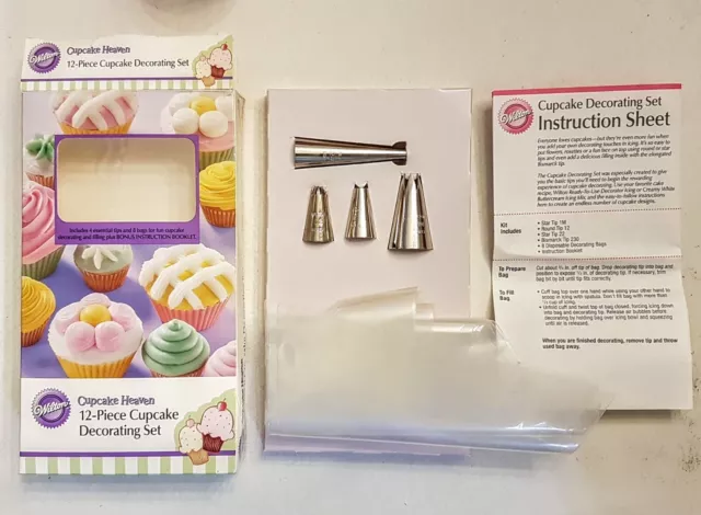 Juego de Decoración Wilton Cupcake Heaven con Caja Original Relleno de Pasteles Galletas Escarchadas