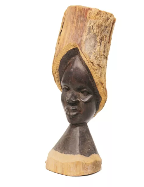 Vintage Wood Makonde Mpinga Hand Carved Ebony Sculpture WOMAN Tanzania Africa