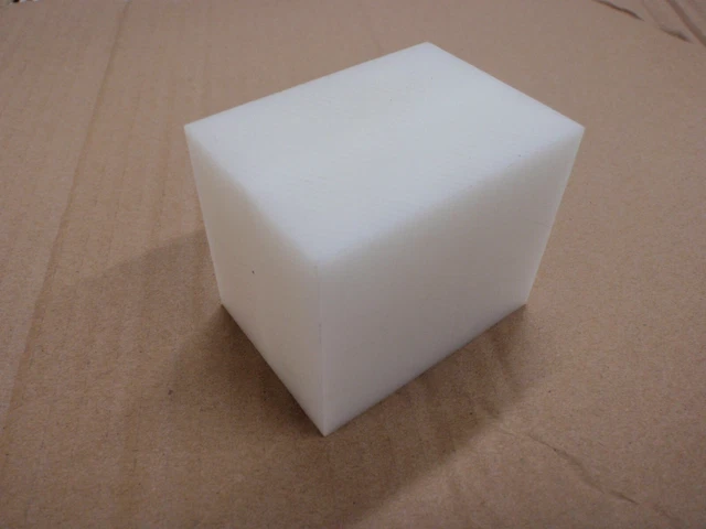 White Delrin/ Acetal Block, CNC Mill 1 Piece 1.75 x 2.0 x 2.4"