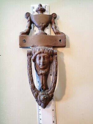 Vintage Antique Victorian cast bronze Greek Roman God architectural Door Knocker