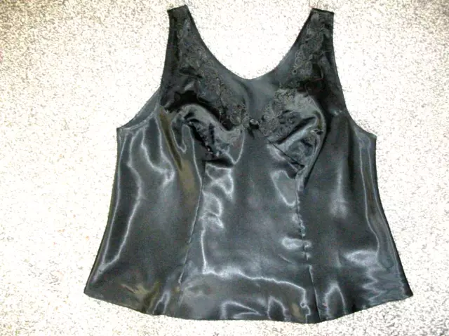 Camicia Camicia Cami Nera Satinata Taglia 22-24 Immagini