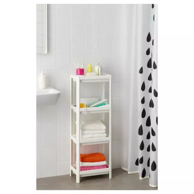 IKEA Vesken 4Tier Shelf Unit Bathroom Kitchen Office Laundry Room 36x23x100cm UK