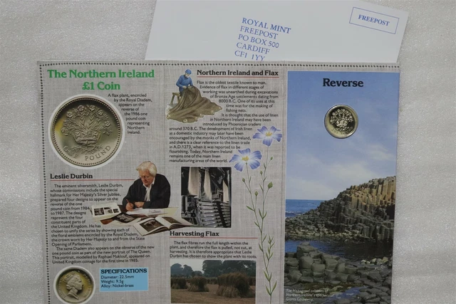 Uk Gb 1 Pound 1986 Northern Ireland Royal Mint Pack B47 #31Bx13