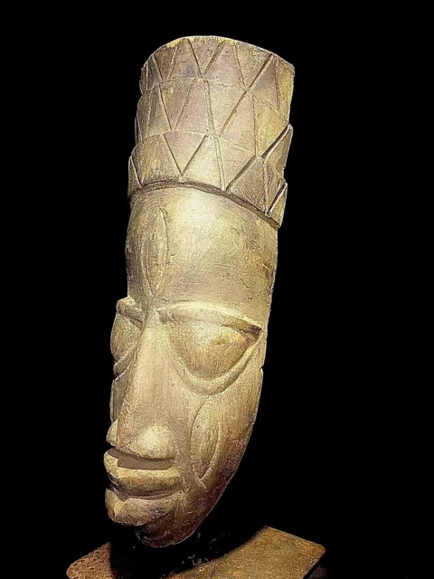 Vintage Hand Carved Wooden Tribal African Art Face Mask Lega Bwami mask,-1804