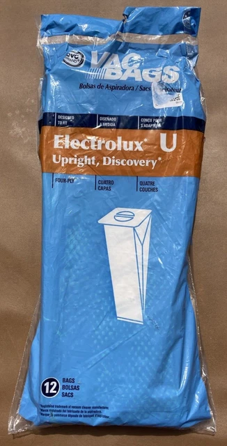 Electrolux U Style Vacuum Bags 12 Pack for Upright Models. Discovery bag opened