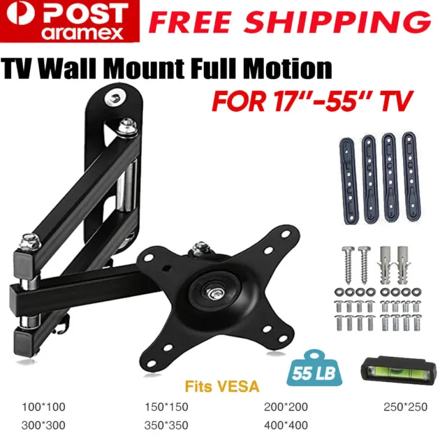 Full Motion Swivel Tilt TV Wall Mount Bracket 17 32 37 40 42 50 52 55 Inch LCD