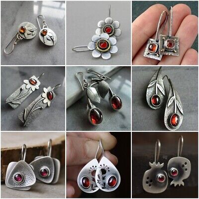 925 Silver Cubic Zirconia Ear Hook Dangle Drop Earrings Women Wedding Jewelry
