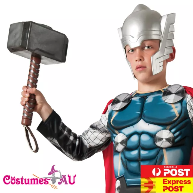 Kids Weapon Costume Toy Superhero Accessory Marvel Thor Lightning Strike Hammer