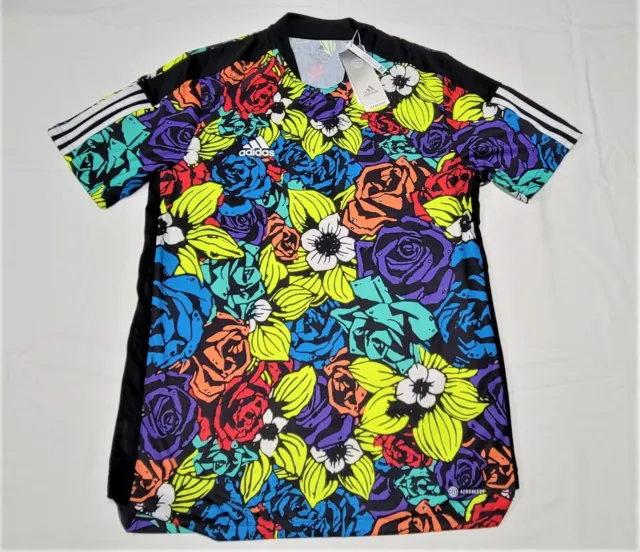 Adidas Mens Originals Tiro Soccer Floral Polyester Jersey Shirt HC3929