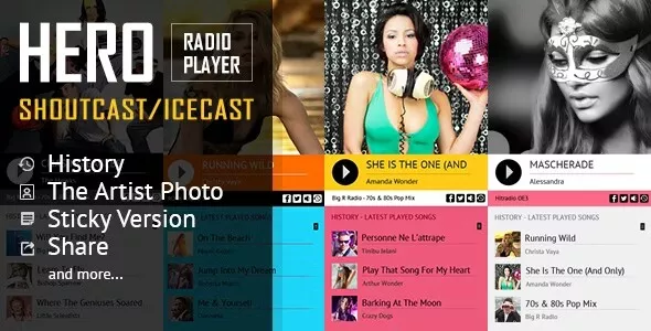 Hero - ShoutCast and IceCast Radio Player WordPress Plugin - WordPress GPL + ...