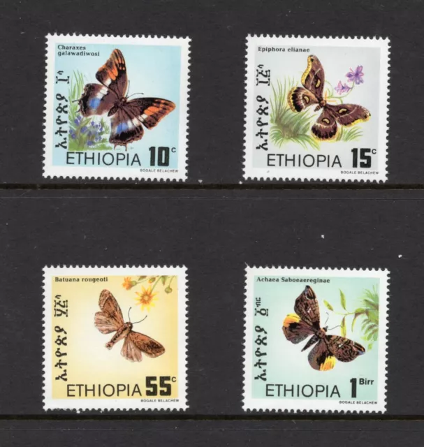 R4072 Éthiopie 1983 Papillons 4v. MNH