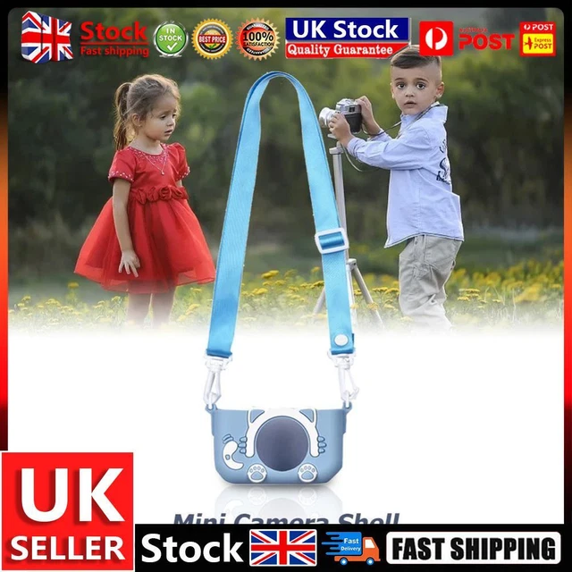 Portable Mini Cartoon Camera Cover Adjustable Silicone Shell (Blue Cat) UK