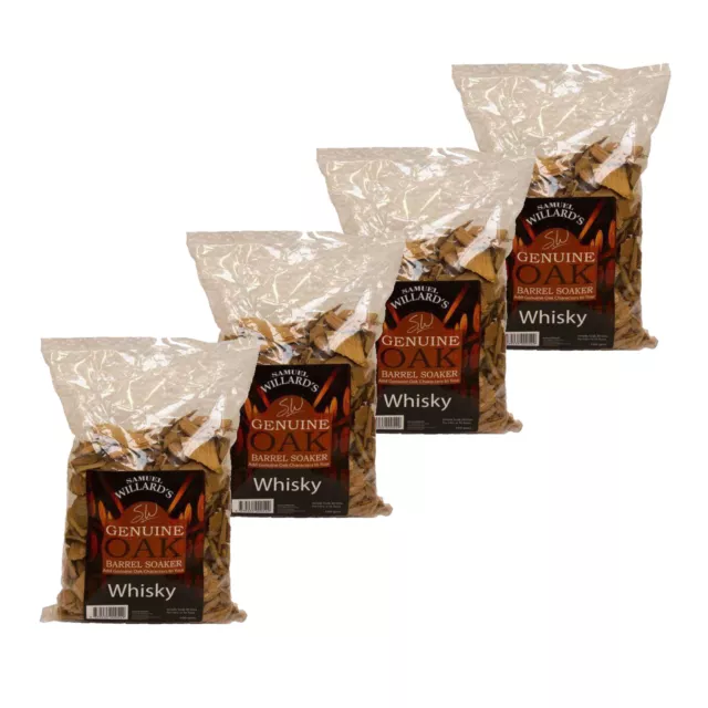 4 x Samuel Willards Oak Barrel Whisky Chip 100g Spirits Essence Home Brew