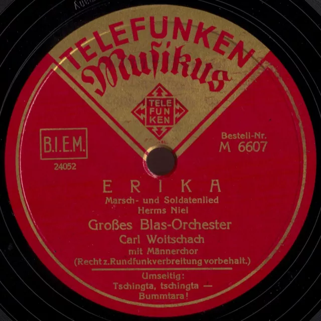 ERIKA - AUF DER HEIDE BLÜHT GERMAN WW2 MARSCH RARE WWII 78rpm Record Herms Niel