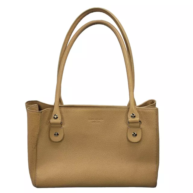 Kate Spade Beige Tan Pebbled Leather Zip Tote Shoulder Bag Purse