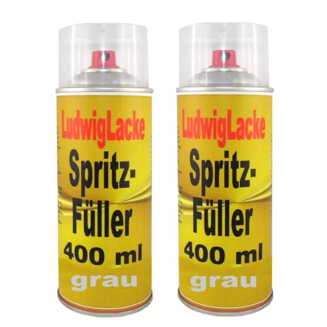 1K Spritzfüller Acryl Spritzspachtel Grau 2x 400ml Grau für Fahrzeug Lackierer