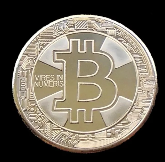 Gold Plated Bitcoin Commemorative Collectable Coin in Coin Capsule