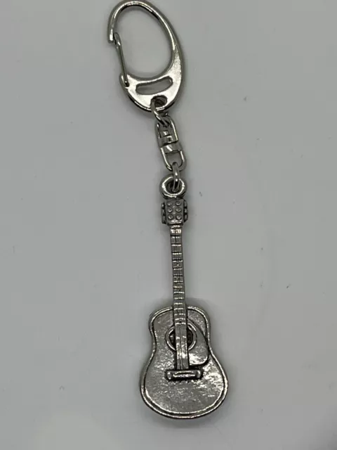 Pewter Acoustic Guitar Gift Keyring (RRP £17.99) From Sinners Music