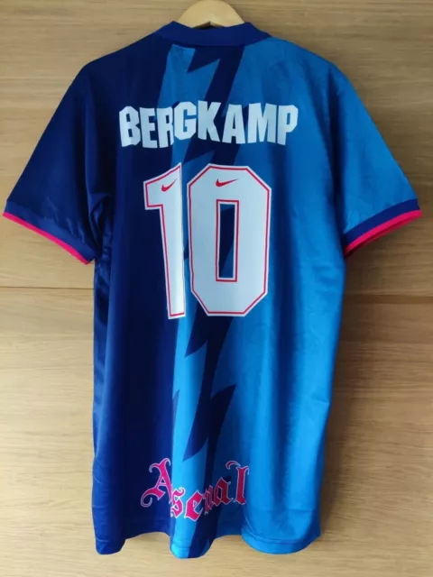 Arsenal 1995 #10 Bergkamp Away Shirt M Fits like S Retro
