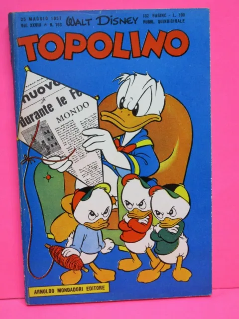 TOPOLINO libretto n. 163 Mondadori 1957 originale EDICOLA ECCELLENTE