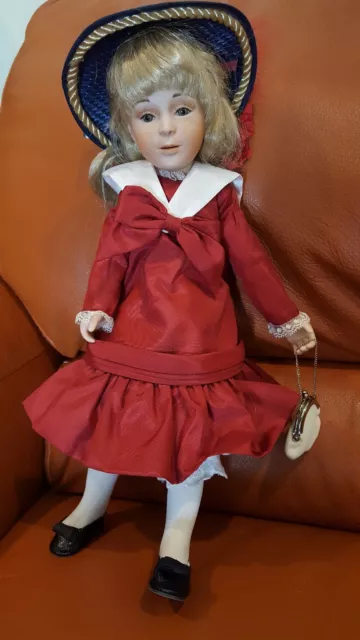 NEW US Historical Society Porcelain Doll 15" Renoir "Young Girl in Blue Hat"