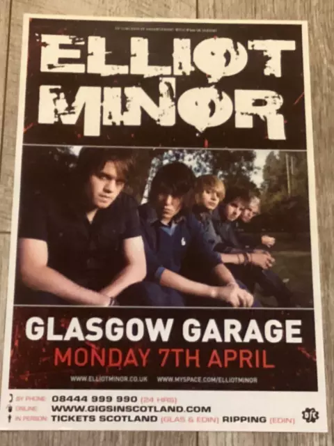 Elliot Minor concert poster - Glasgow 2008 music band show tour gig memorabilia!