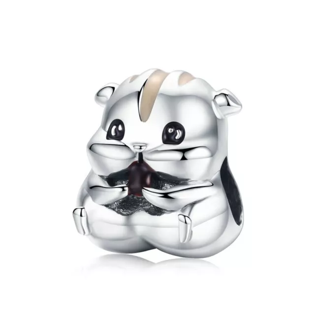 💖 Cute Hamster Charm Bead Pet Animal Genuine 925 Sterling Silver & Enamel 💖