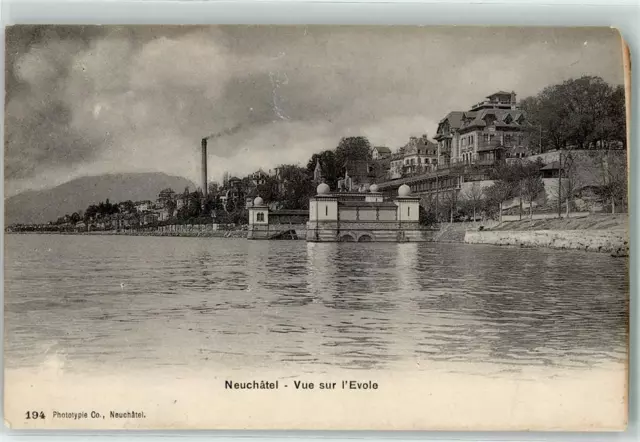10589053 - Neuchâtel Neuenburg Stadt 1905 Gebrauchsspuren