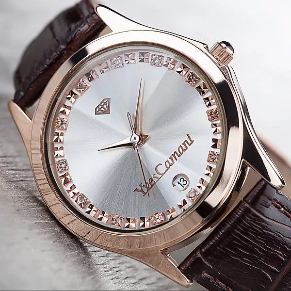 Montre Yves Camani Golden Twinkle Plaquée Or Rose 12 Cristaux Swarovski 139,90€