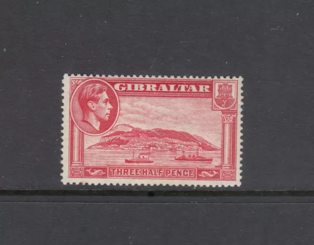 GIBRALTAR: 1938-51 KGVI definitives, 1½d Carmine Perf 14 SG 123 £35, MLH.